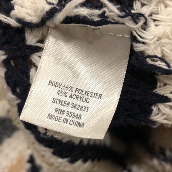 Francesca’s Collection Alya Duster Cardigan Sweater Size Medium White Tan Blue - Picture 7 of 10